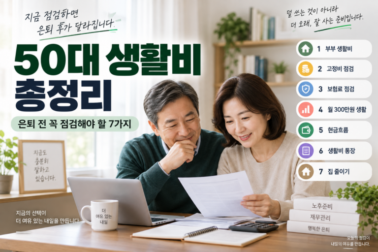 50대 생활비 총정리｜은퇴 전 꼭 점검해야 할 7가지